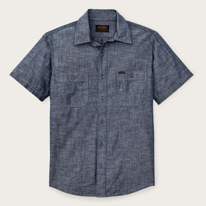 Short sleeve chambray shirt di Filson | Vintage fade chambray (Blue)