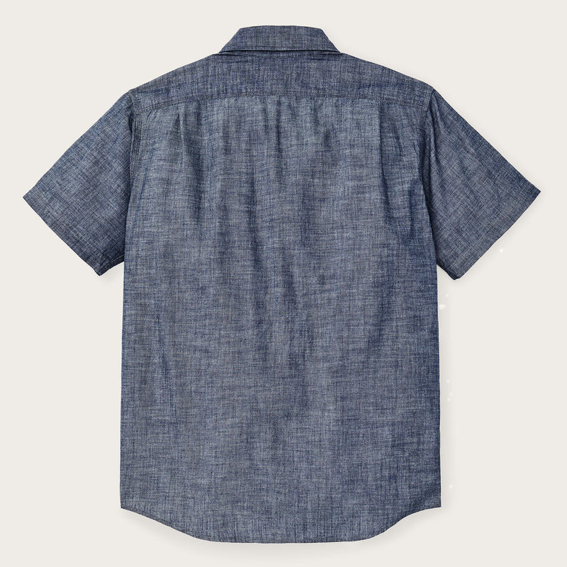Short sleeve chambray shirt di Filson | Vintage fade chambray (Blue)