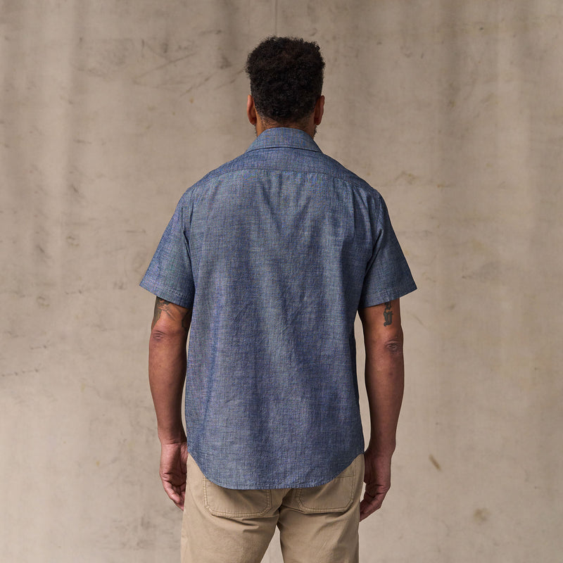 Short sleeve chambray shirt di Filson | Vintage fade chambray (Blue)