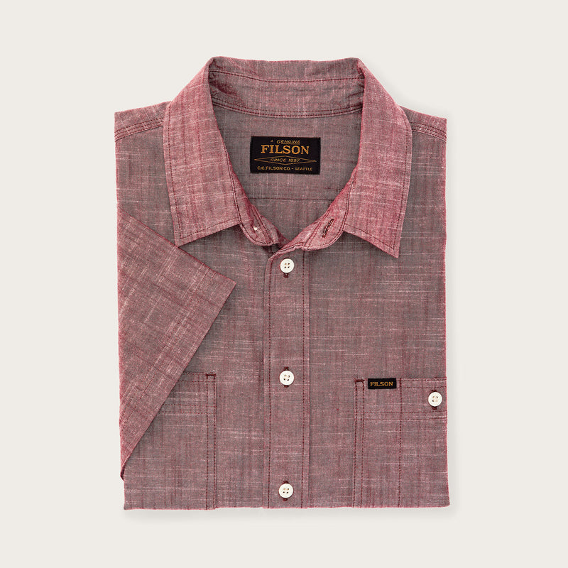 Short sleeve chambray shirt par Filson | Sable (Pink)