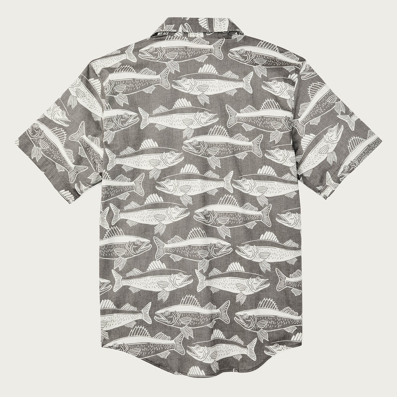 Twin lakes short sleeve sport shirt di Filson | Beluga / print (Gray)