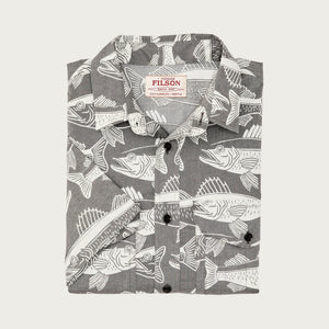 Twin lakes short sleeve sport shirt di Filson | Beluga / print (Gray)
