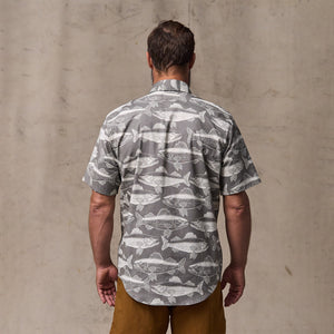 Twin lakes short sleeve sport shirt di Filson | Beluga / print (Gray)