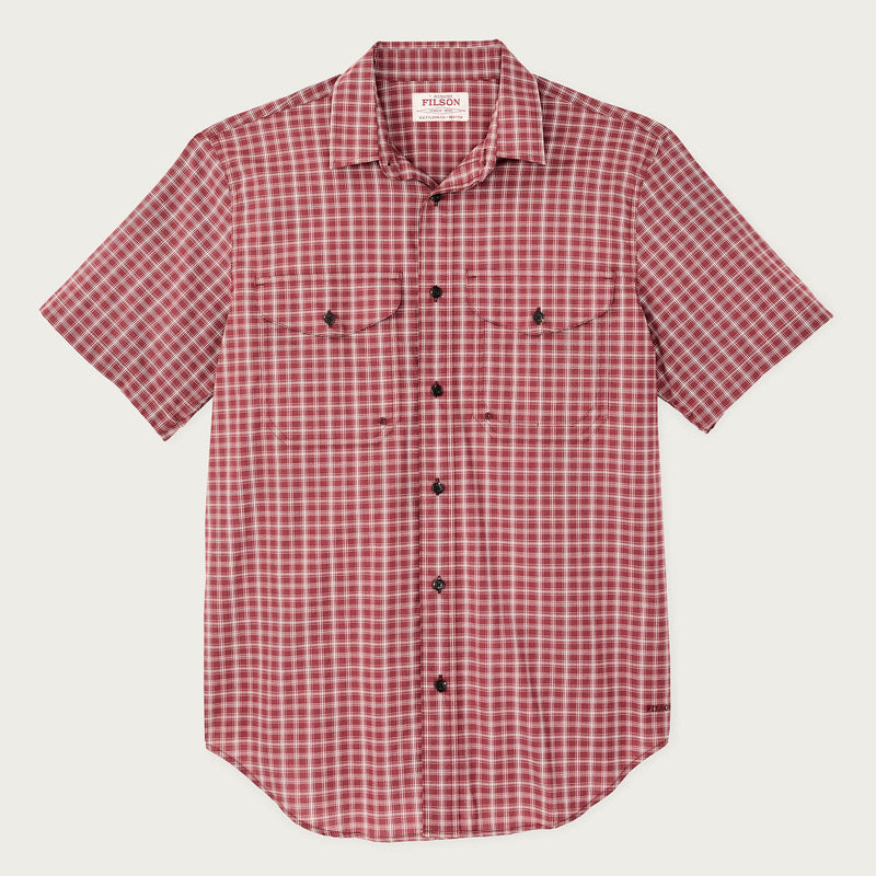 Twin lakes short sleeve sport shirt di Filson | Brick / cream plaid (Red)