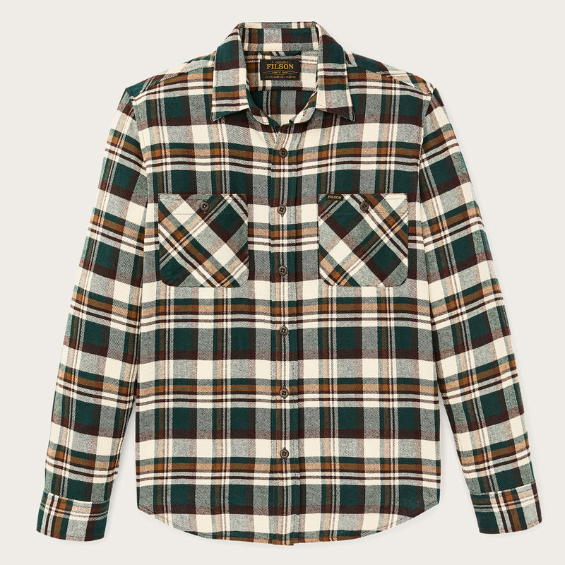 Rangeland flannel shirt di Filson | Green / bronze plaid (Green)