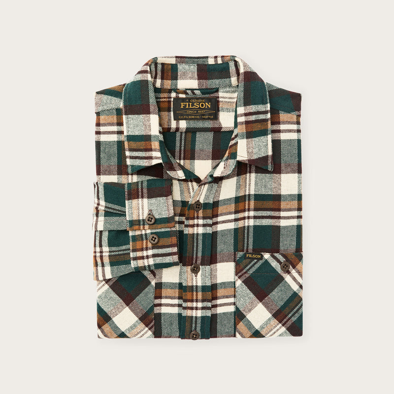 Rangeland flannel shirt di Filson | Green / bronze plaid (Green)