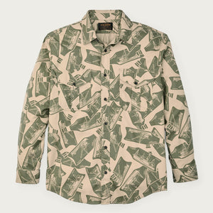 Lightweight alaskan guide shirt di Filson | Khaki / print (Green)