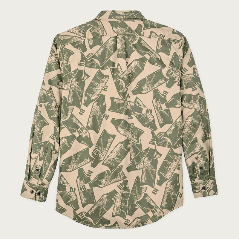 Lightweight alaskan guide shirt di Filson | Khaki / print (Green)
