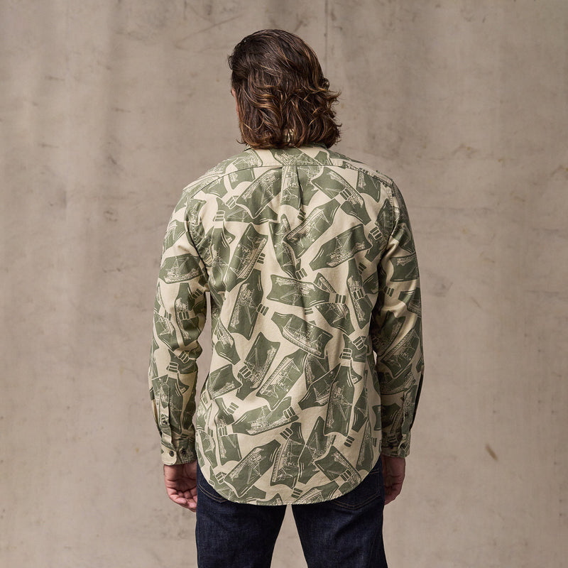 Lightweight alaskan guide shirt di Filson | Khaki / print (Green)