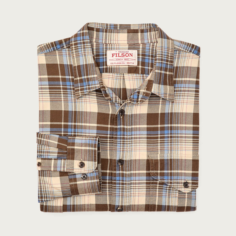 Lightweight alaskan guide shirt by Filson | Cream / blue / multi (Brown)