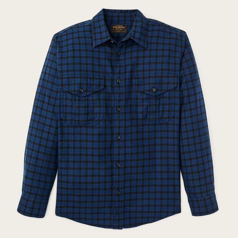 Lightweight alaskan guide shirt von Filson | Deep blue / black plaid (Blue)