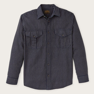 Lightweight alaskan guide shirt by Filson | Indigo / ticking str (Blue)