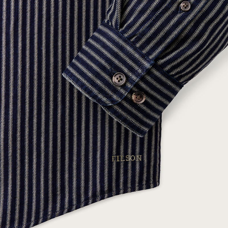 Lightweight alaskan guide shirt by Filson | Indigo / ticking str (Blue)