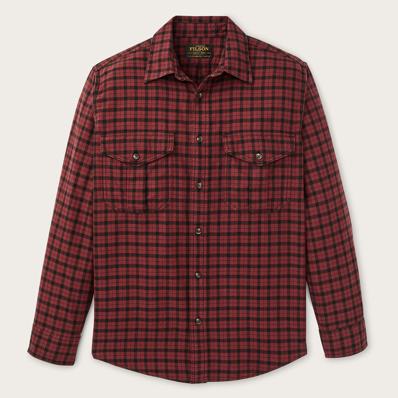 Lightweight alaskan guide shirt von Filson | Port / black plaid (Red)