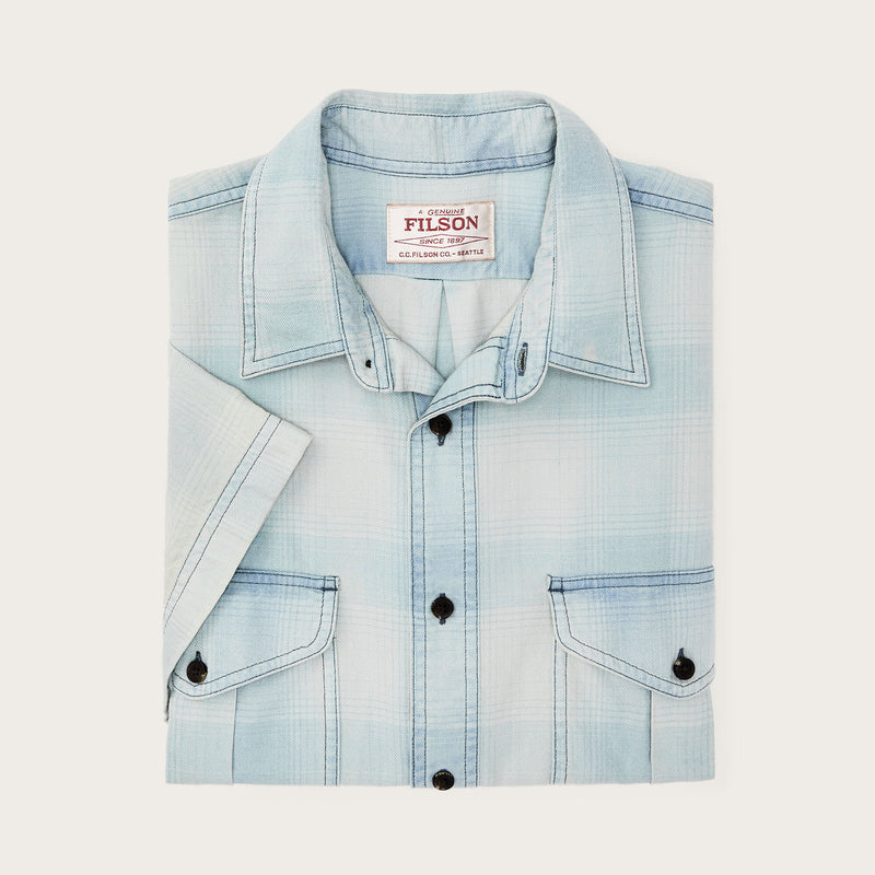 Short sleeve lightweight alaskan guide shirt di Filson | Indigo plaid (Blue)