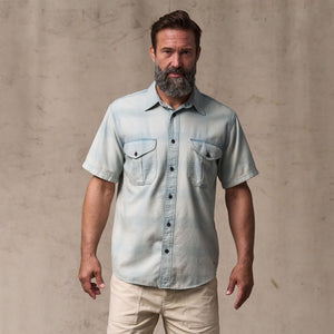 Short sleeve lightweight alaskan guide shirt di Filson | Indigo plaid (Blue)