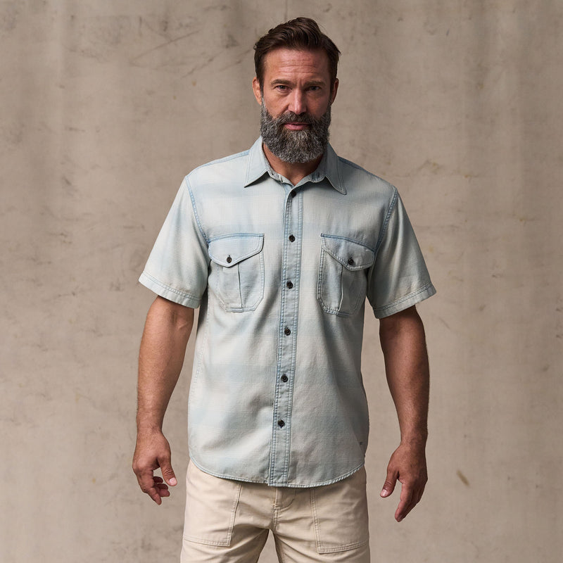 Short sleeve lightweight alaskan guide shirt di Filson | Indigo plaid (Blue)