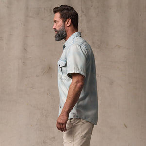 Short sleeve lightweight alaskan guide shirt di Filson | Indigo plaid (Blue)