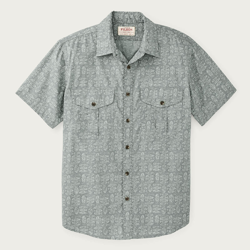 Filson's washed short sleeve feather cloth shirt von Filson | Khaki / print (Green)