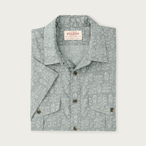 Filson's washed short sleeve feather cloth shirt von Filson | Khaki / print (Green)