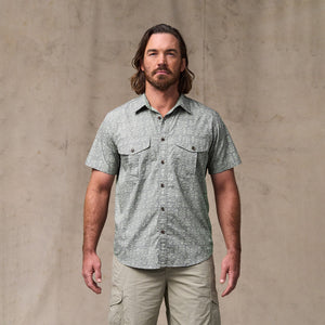 Filson's washed short sleeve feather cloth shirt von Filson | Khaki / print (Green)