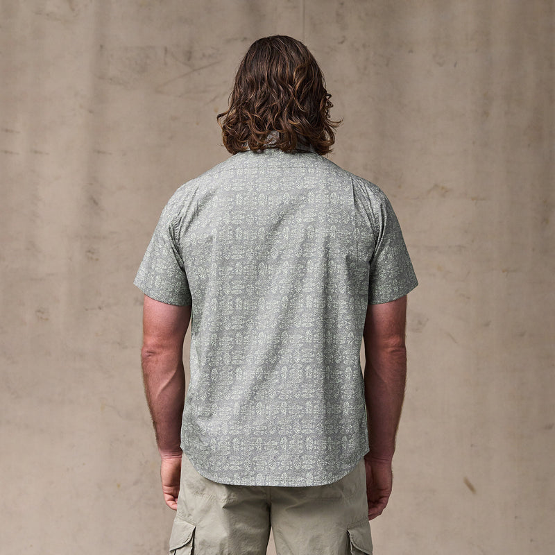 Filson's washed short sleeve feather cloth shirt von Filson | Khaki / print (Green)