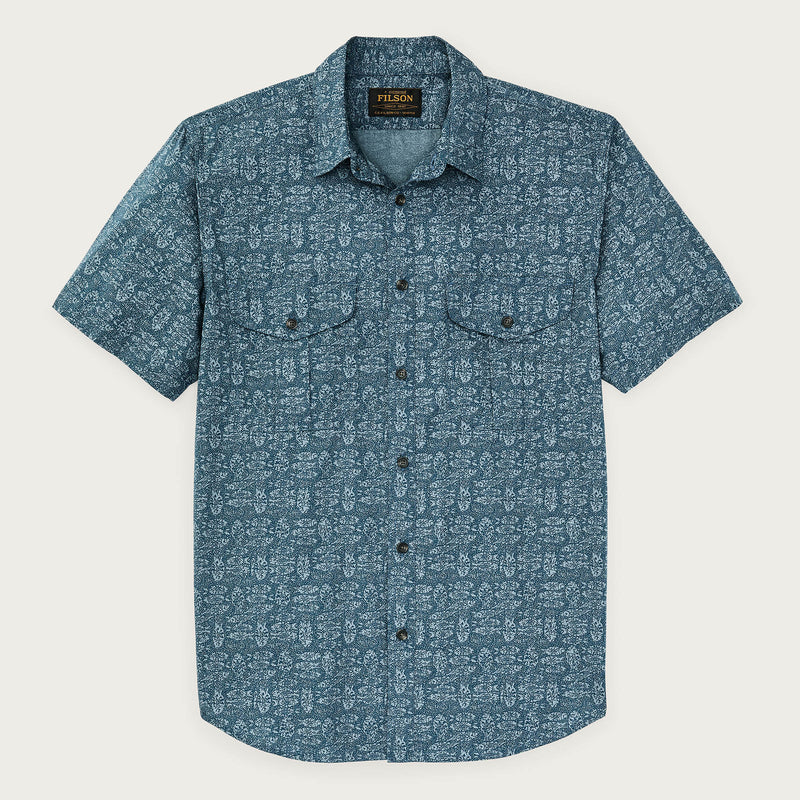 Filson's washed short sleeve feather cloth shirt von Filson | Blue / print (Blue)