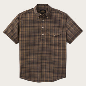 Short sleeve madras popover shirt par Filson | Brown / olive plaid (Brown)