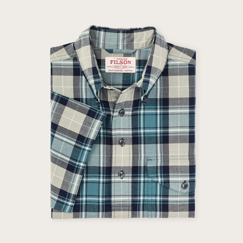 Short sleeve madras popover shirt von Filson | Gray / teal multi (Blue)