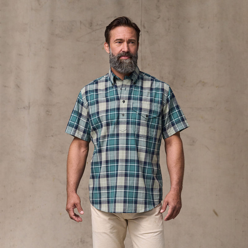 Short sleeve madras popover shirt von Filson | Gray / teal multi (Blue)
