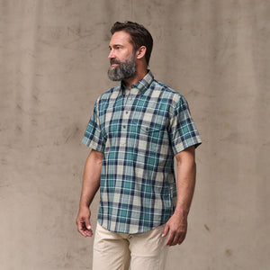 Short sleeve madras popover shirt von Filson | Gray / teal multi (Blue)