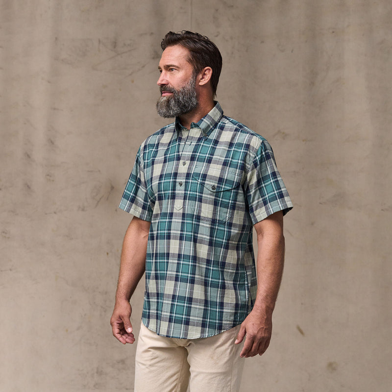 Short sleeve madras popover shirt von Filson | Gray / teal multi (Blue)