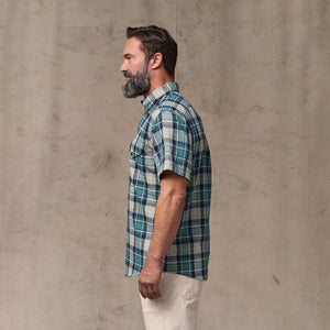 Short sleeve madras popover shirt von Filson | Gray / teal multi (Blue)