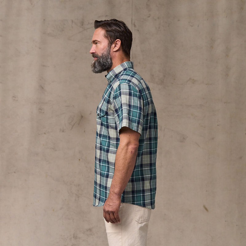 Short sleeve madras popover shirt von Filson | Gray / teal multi (Blue)