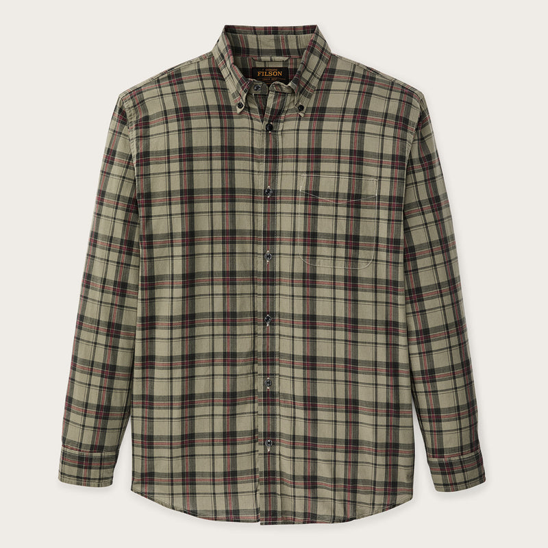 Madras button-down shirt par Filson | Olive / gravel plaid (Green)