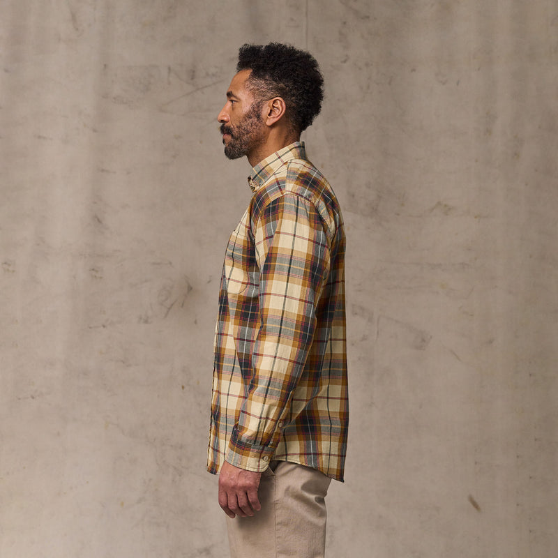 Madras button-down shirt par Filson | Tan / spruce multi (Yellow)