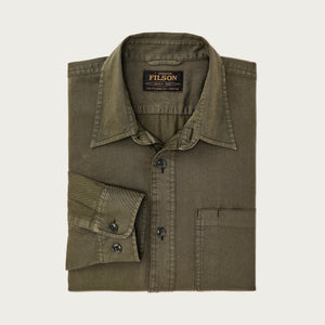 4.5-oz. twill shirt by Filson | Military olive (Green)