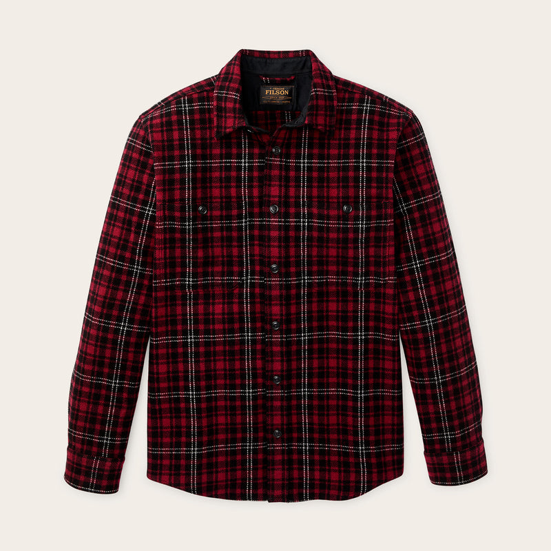 8-oz. wool guide shirt von Filson | Wine / black plaid (Red)