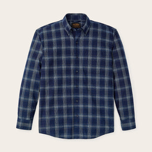 Chambray button-down shirt par Filson | Dark indigo plaid (Blue)