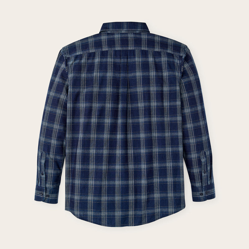 Chambray button-down shirt par Filson | Dark indigo plaid (Blue)