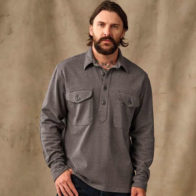 Field knit pullover shirt par Filson | Smoke heather (Brown)