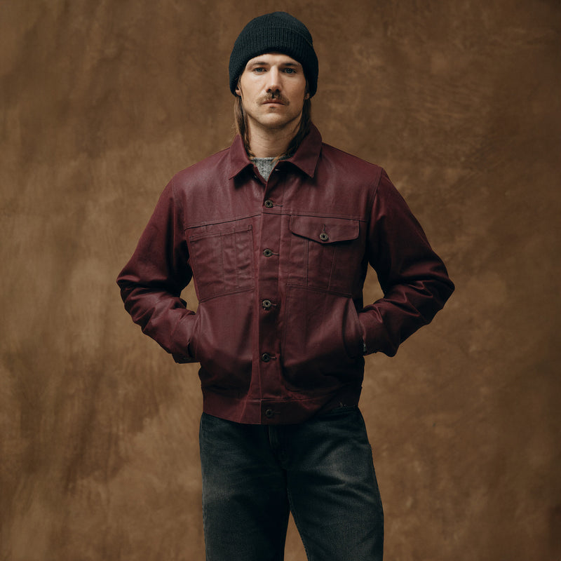 Giacca foderata dal taglio corto cruiser in tin cloth di Filson | Fired brick (Red)