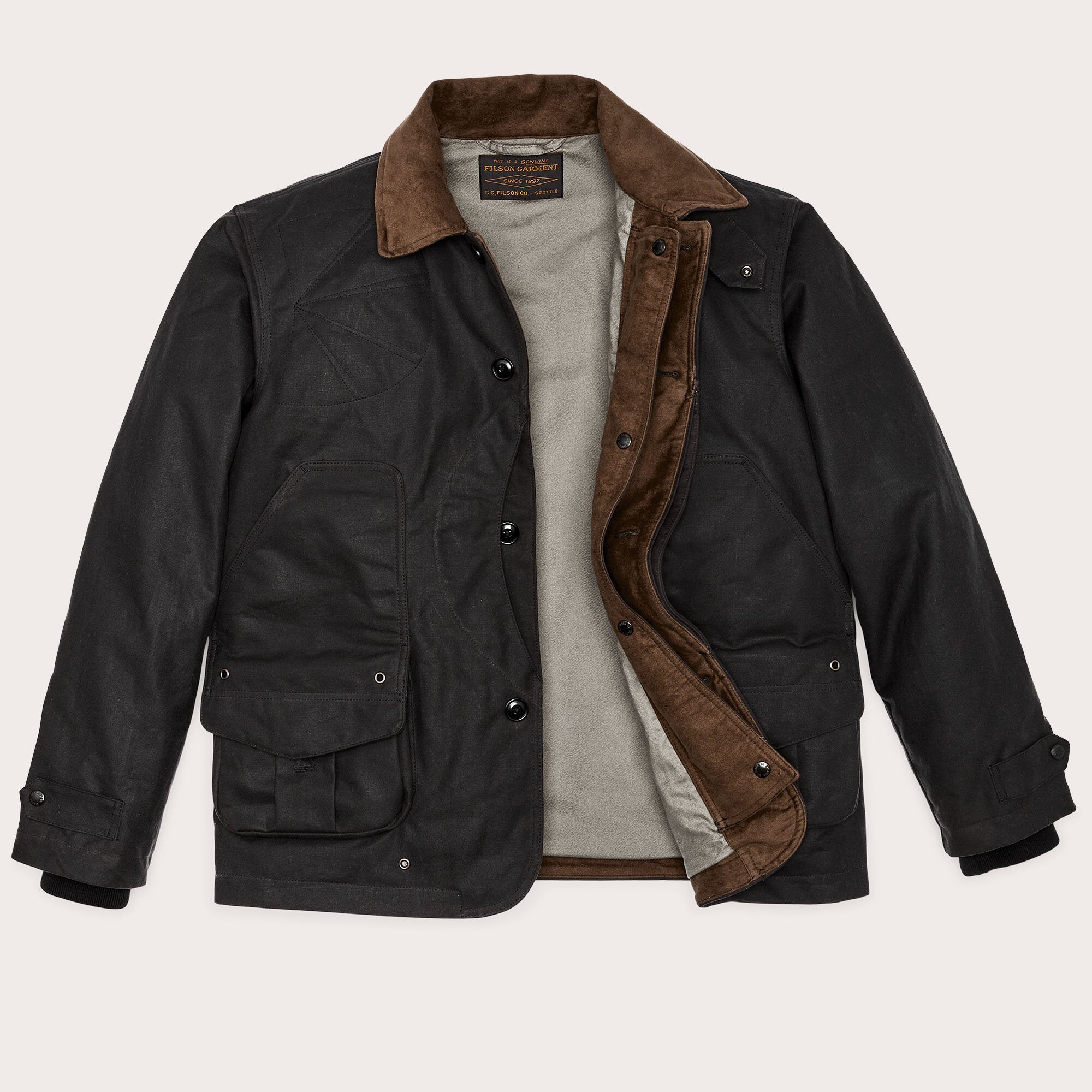 Filson Hunting Tin cloth hunting jacket by Filson | Cinder (Grey)