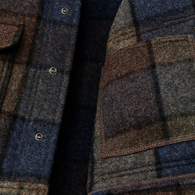 Giacca da lavoro in lana mackinaw di Filson | Blue / brown / gray plaid (Multicolor)