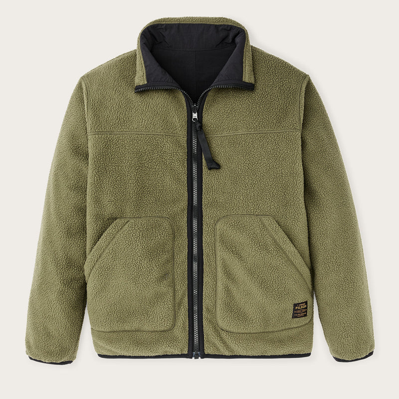 Reversible pile fleece jacket by Filson | Dark olive drab (Black)