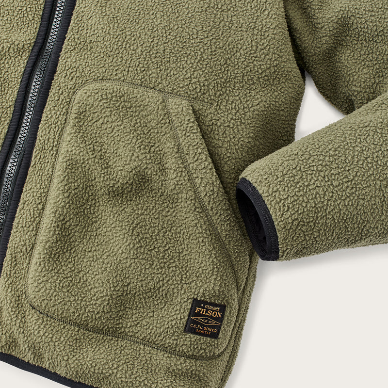 Reversible pile fleece jacket by Filson | Dark olive drab (Black)