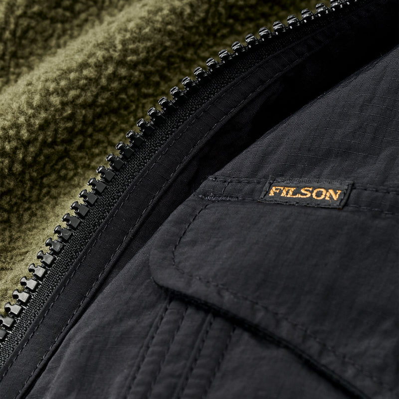 Reversible pile fleece jacket by Filson | Dark olive drab (Black)
