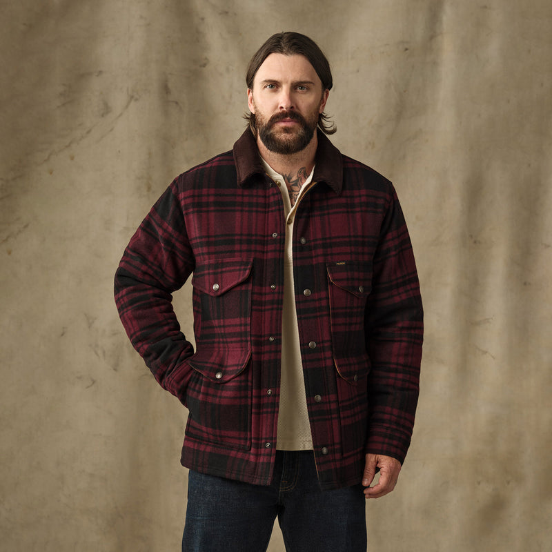 Spokane insulated cruiser by Filson | Port / black plaid (Red)