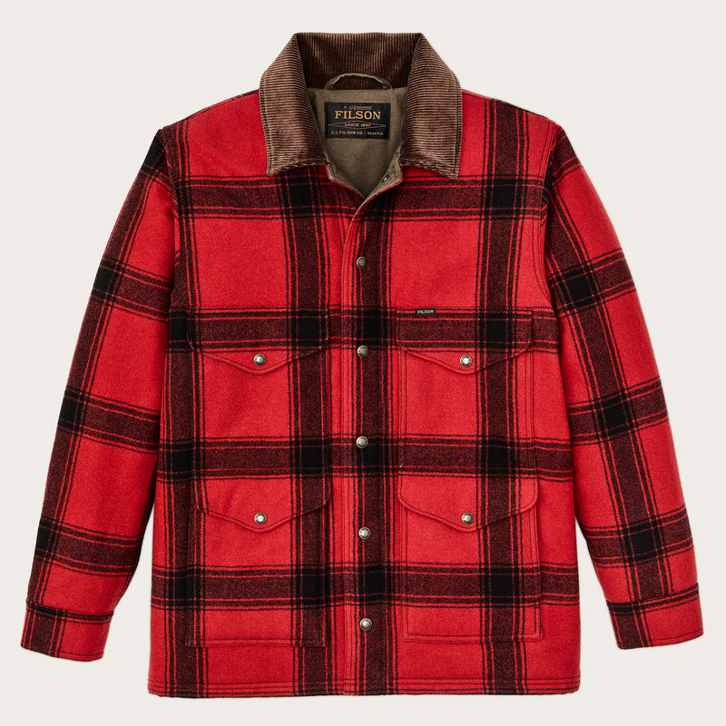 Giacca cruiser isolante spokane di Filson | Red / black windowpa (Red)