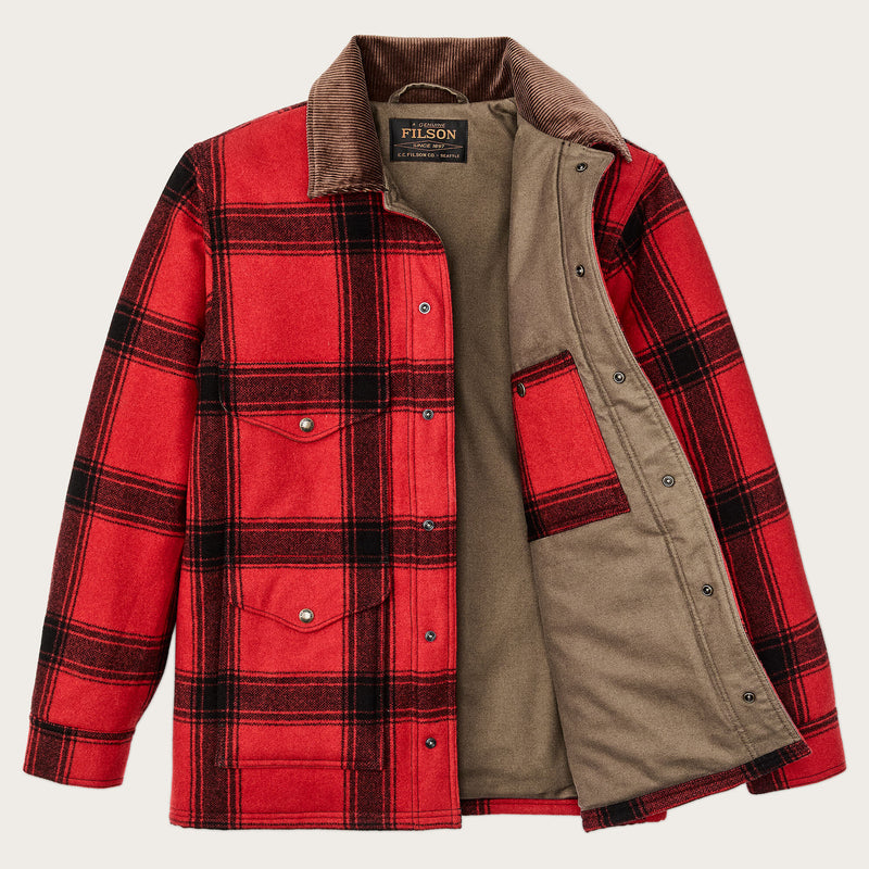 Giacca cruiser isolante spokane di Filson | Red / black windowpa (Red)